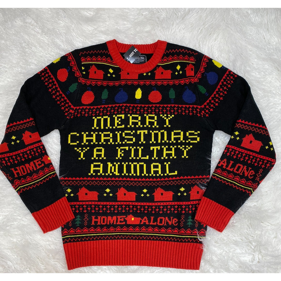 HOME ALONE FILTHY ANIMAL FAIR ISLE SWEATER "NWT" - Picture 2 of 3